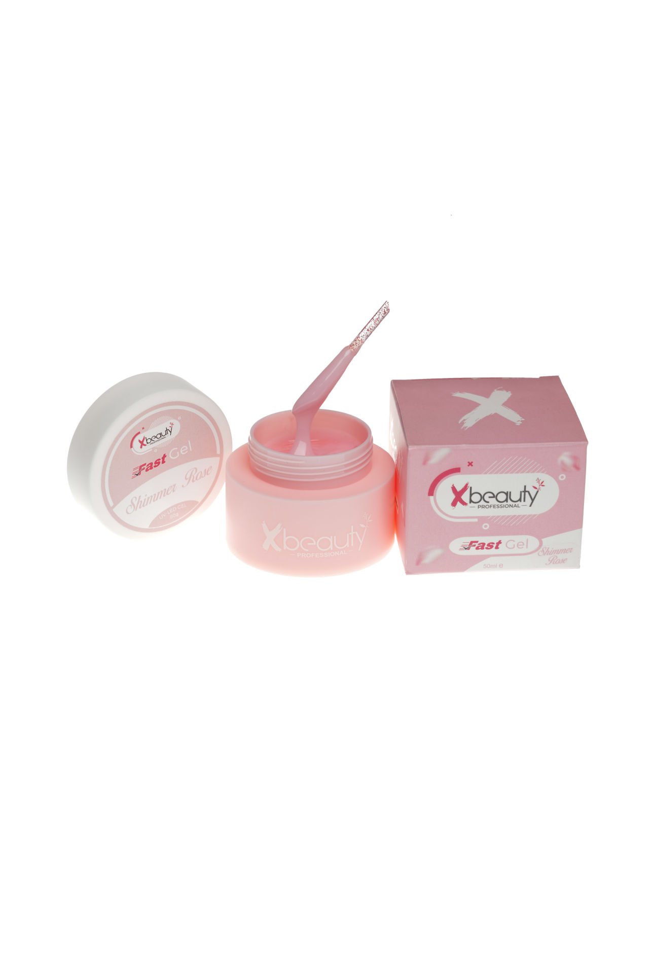 Xbeauty Fast Gel Shimmer Rose 50 gr