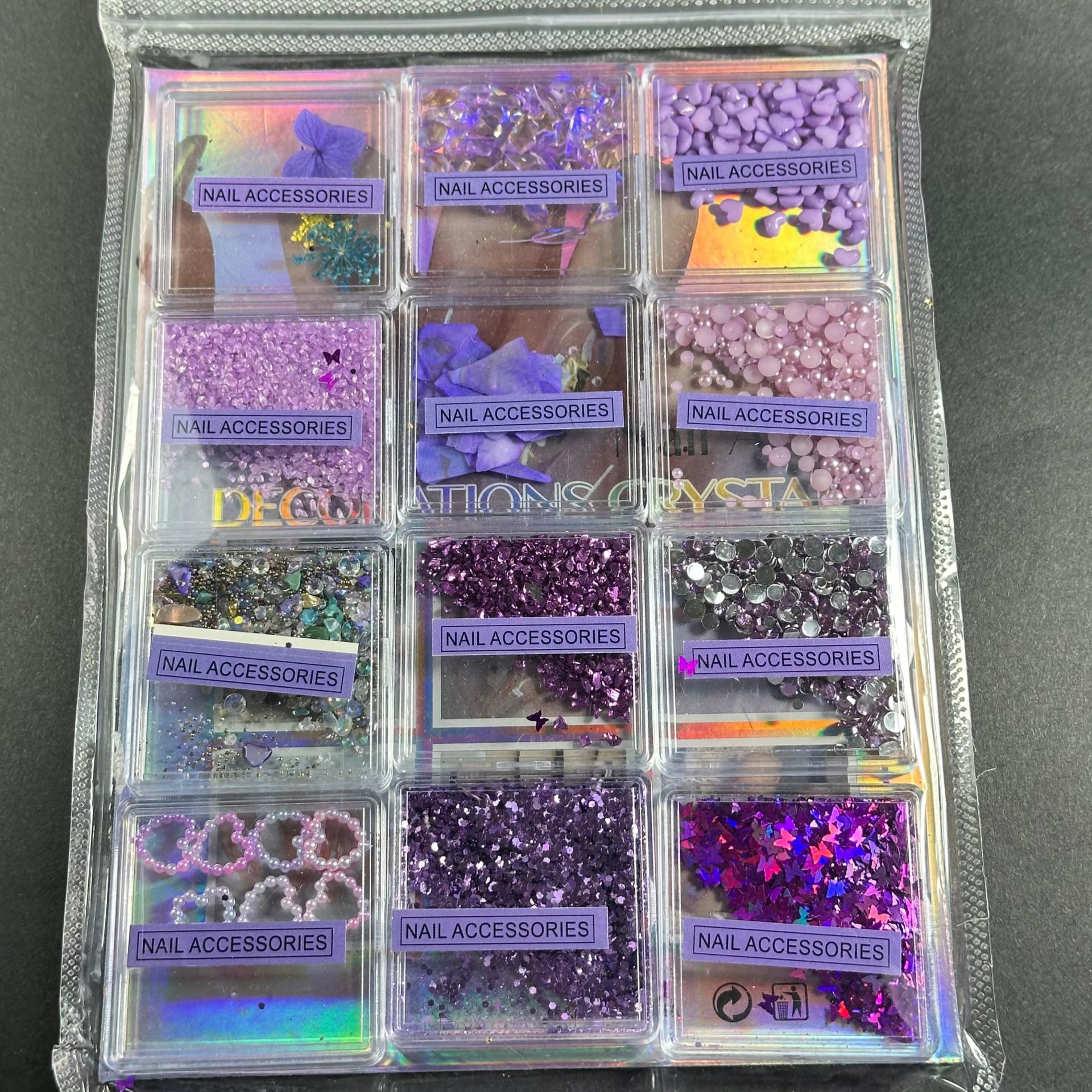 Süsleme Taş 12’li set Mor