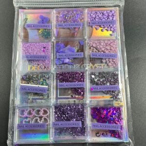 Süsleme Taş 12’li set Mor