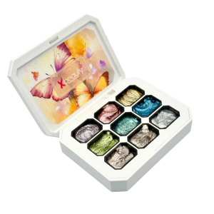 XBeauty Professional Three-in-One 9'lu Paint Gel Seti 1 – 18 gr (Platinum Simli)