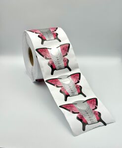 XL Boy Kelebek Tırnak Şablonu | Ayarlanabilir Uzunluk Kılavuzlu (S'den 3XL'e) 500 Adet